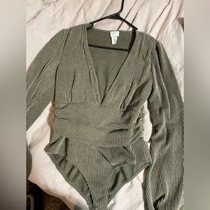 Large Olive Knit Bodysuit